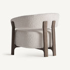 Sillón de fresno tapizado blanco roto Milna