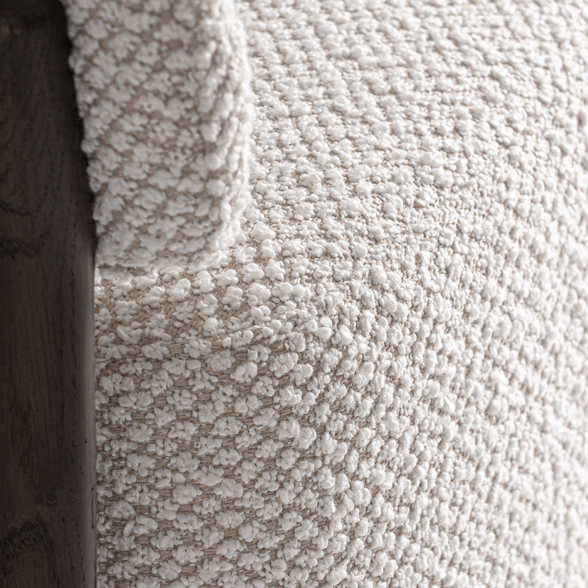 Sillón de fresno tapizado blanco roto Milna