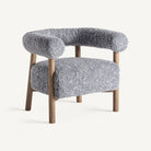 Sillón de fresno tapizado gris Ses Salines