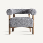 Sillón de fresno tapizado gris Ses Salines