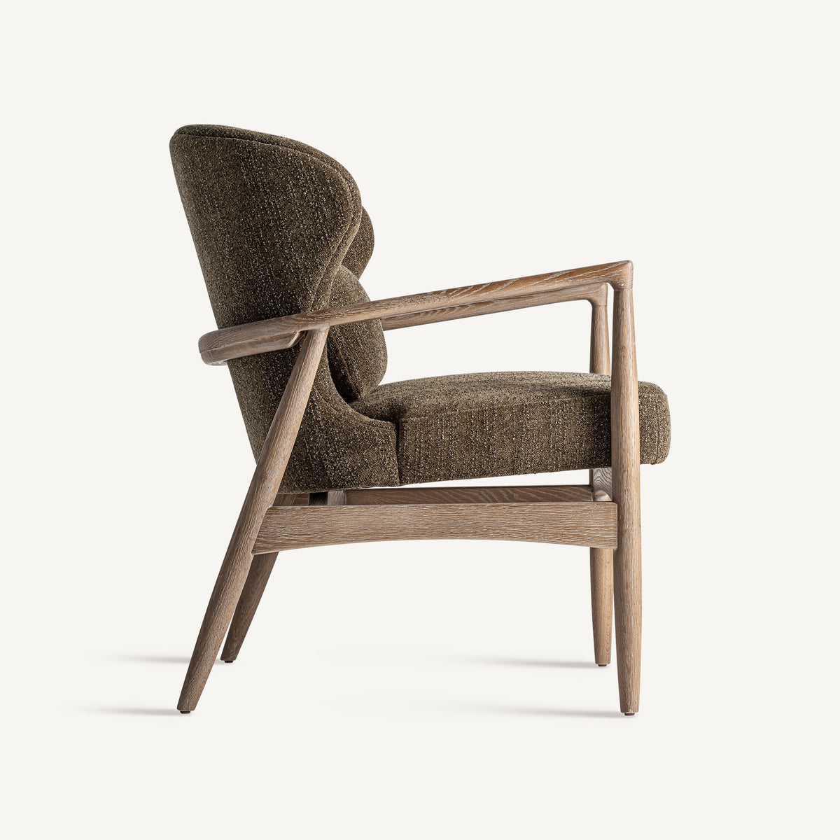 Sillón de fresno tapizado verde Ca Marí