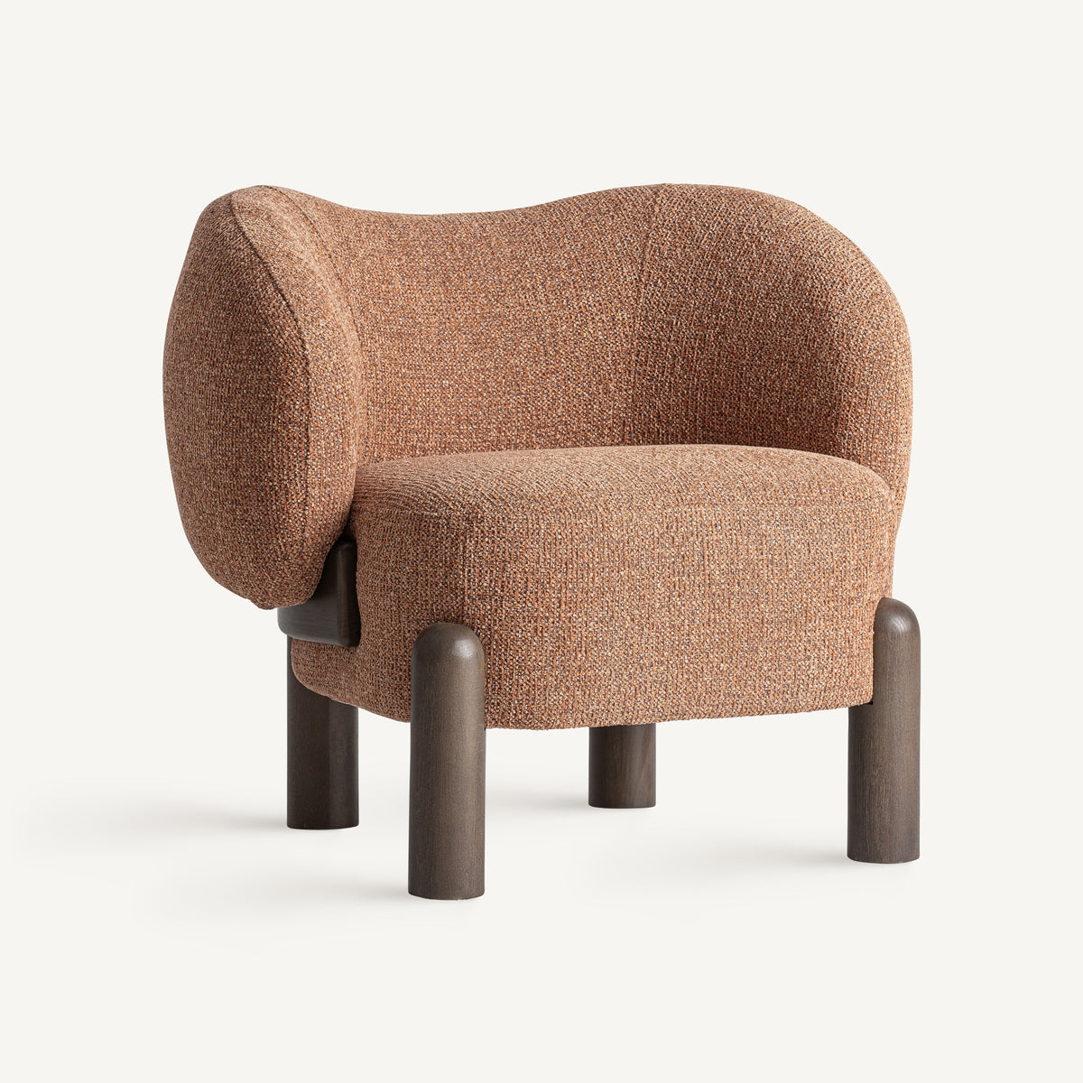 Sillón de fresno y tejido terracota Ikaria