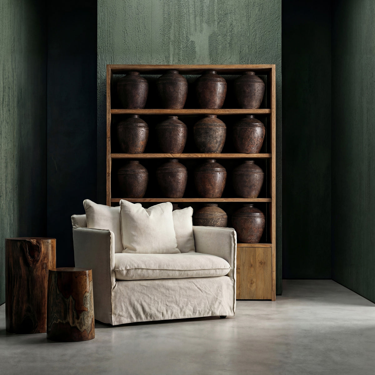 Sillón de lino beige Es Arenals