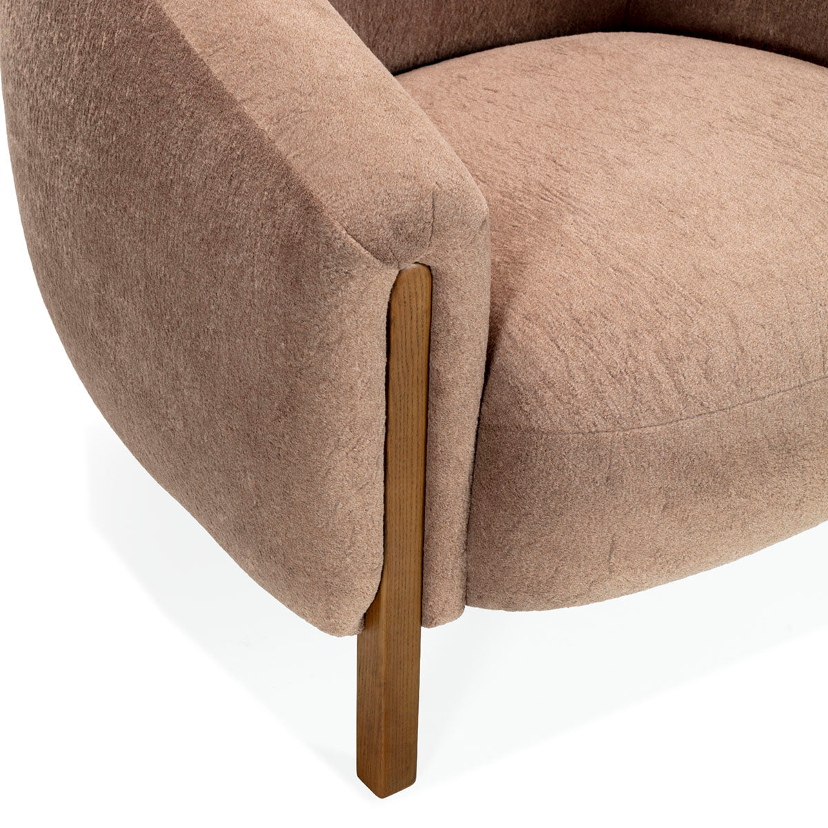 Sillón de madera de fresno y tela Feira