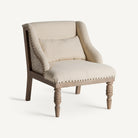 Sillón de madera de mango y tapizado beige Galtellì