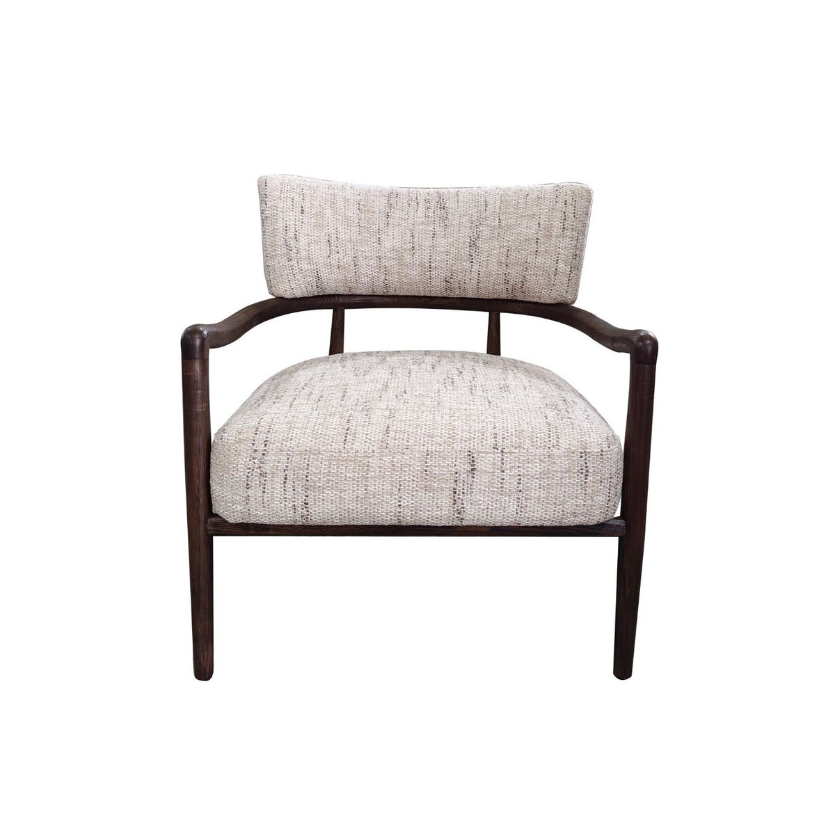 Sillón clásico revisado de madera oscura y crudo Biescas