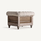 Sillón de madera tropical y tapizado beige Sant Jordi