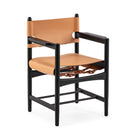Sillón de madera y piel Sagres