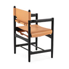 Sillón de madera y piel Sagres