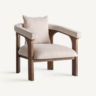 Sillón de mango tapizado beige Na Xamena