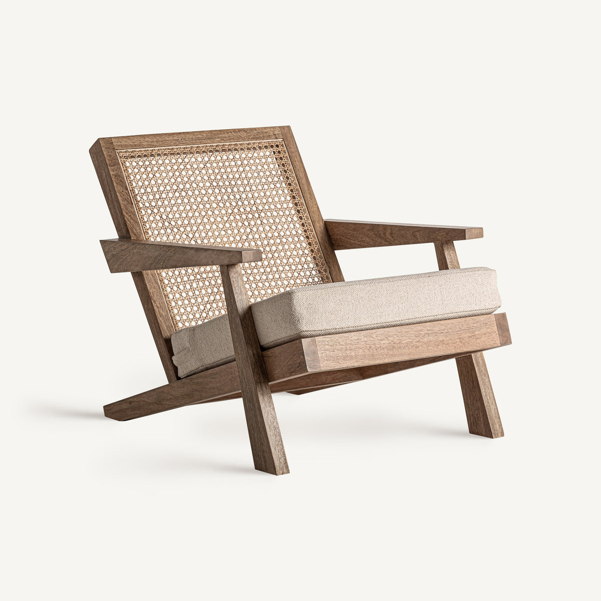 Sillón de mango y paneles beige Es Pas