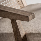 Sillón de mango y paneles beige Es Pas