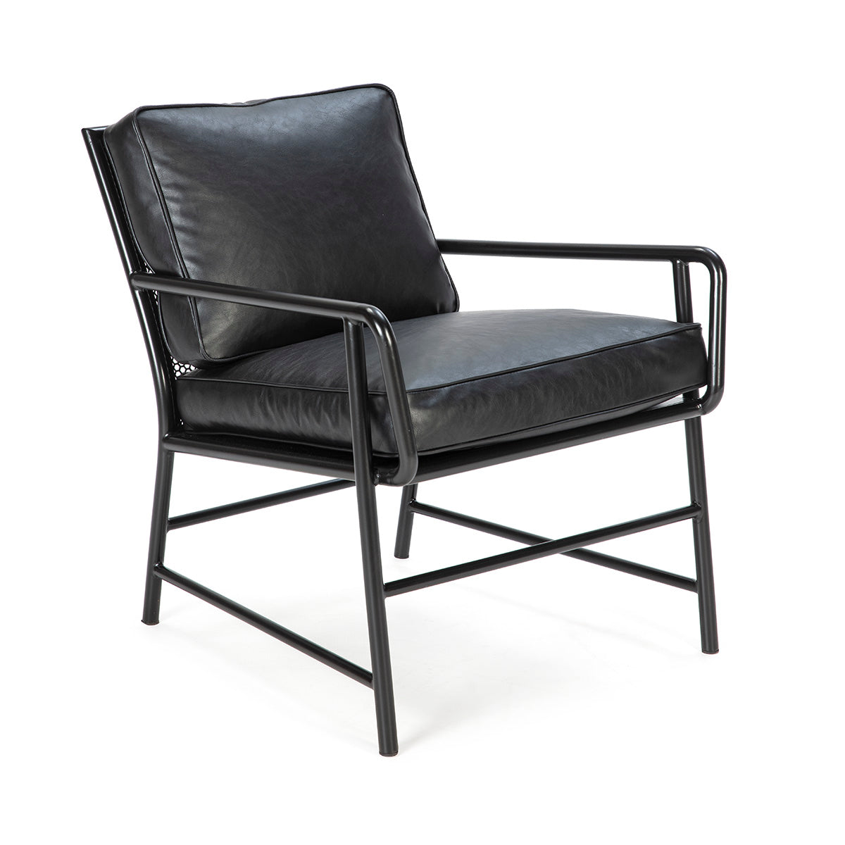 Sillón de metal y piel sintética Krk