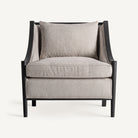 Sillón de mindi y lino negro Es Trucadors