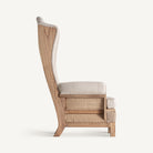 Sillón de mindi y lino Polis crema