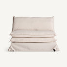 Sillón de pino negro tapizado blanco roto Ses Torretes