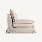 Sillón de pino negro tapizado blanco roto Ses Torretes
