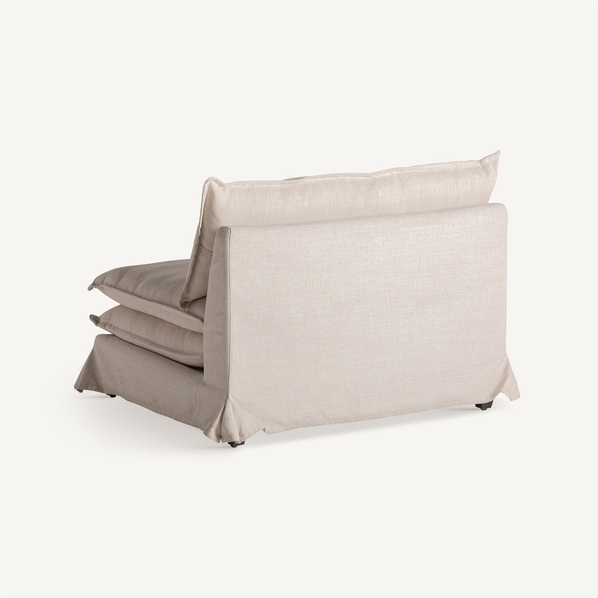 Sillón de pino negro tapizado blanco roto Ses Torretes