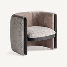 Sillón de pino negro tapizado topo Sant Rafel
