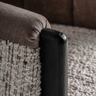 Sillón de pino negro tapizado topo Sant Rafel