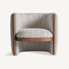 Sillón de pino tapizado beige Sant Rafel