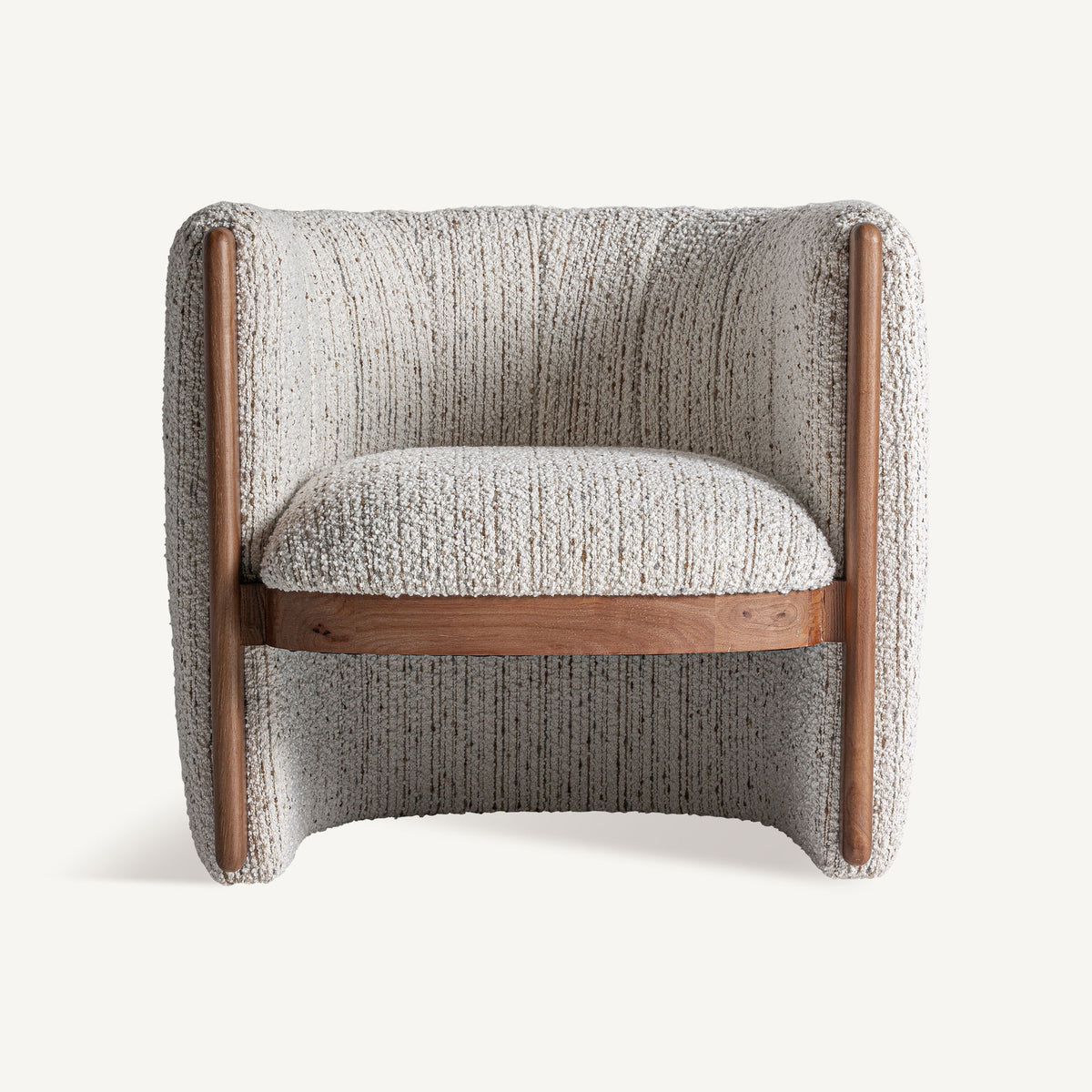Sillón de pino tapizado beige Sant Rafel