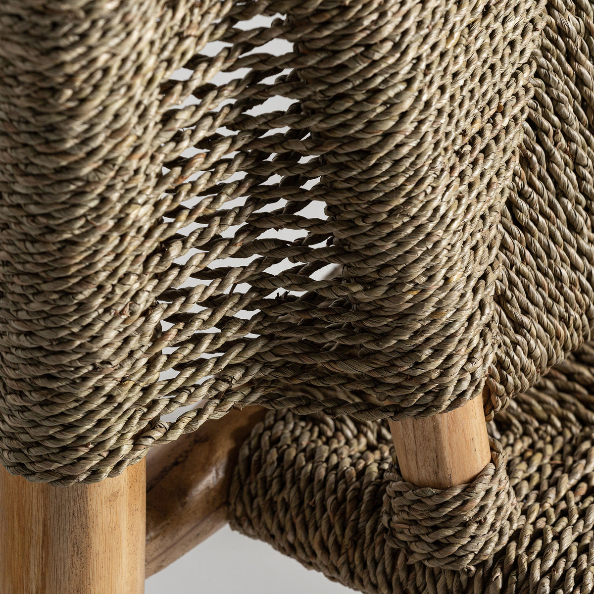 Sillón de rafia y teca Qawra