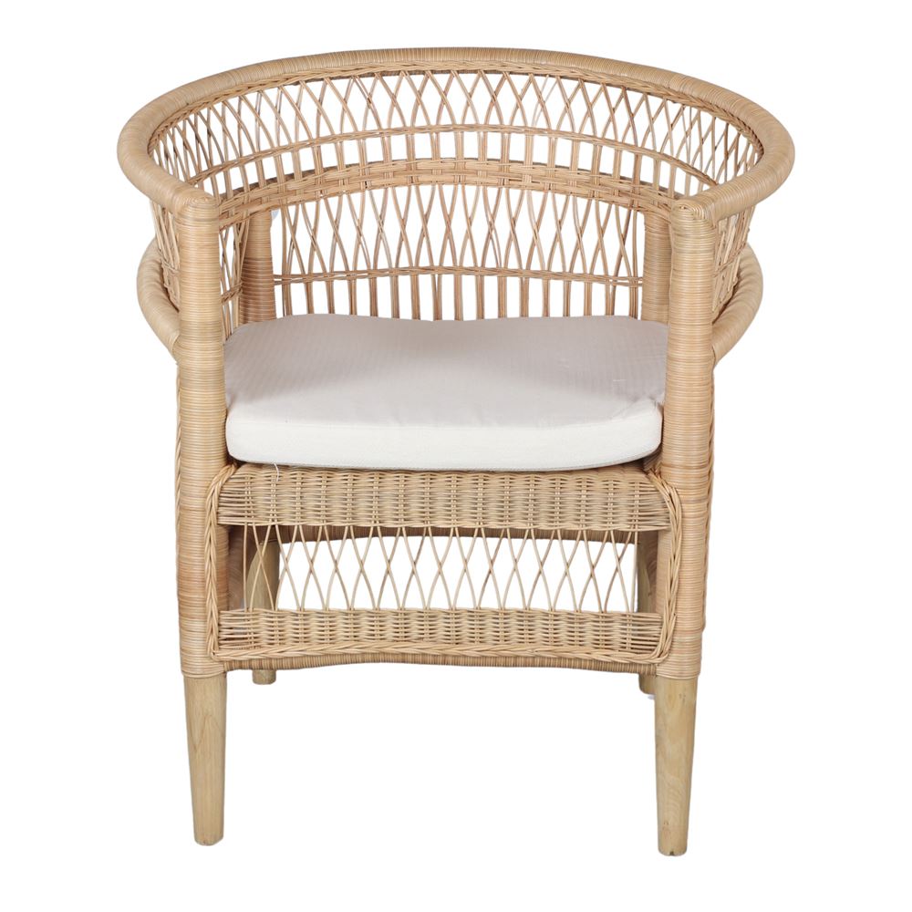 Sillón de ratán natural con brazos Albano