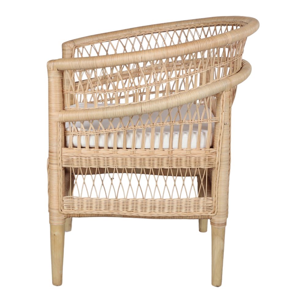 Sillón de ratán natural con brazos Albano