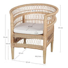 Sillón de ratán natural con brazos Albano