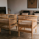 Sillón de ratán natural con brazos Albano