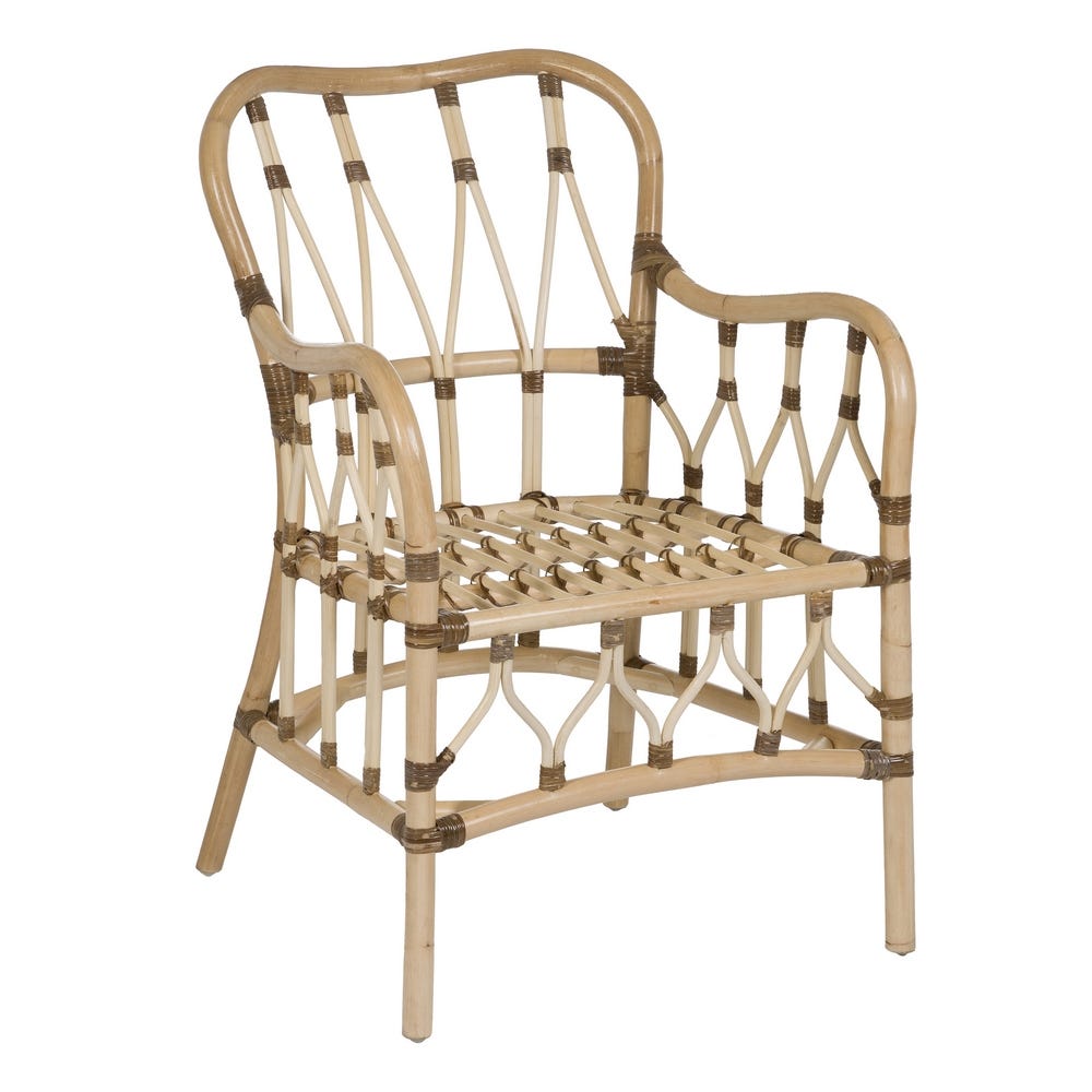 Sillón de Ratán Natural con Cojín - pino_y_jacaranda