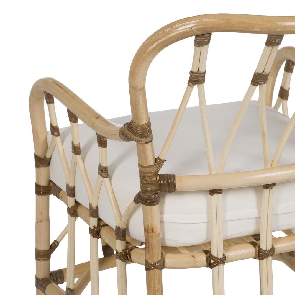 Sillón de Ratán Natural con Cojín - pino_y_jacaranda