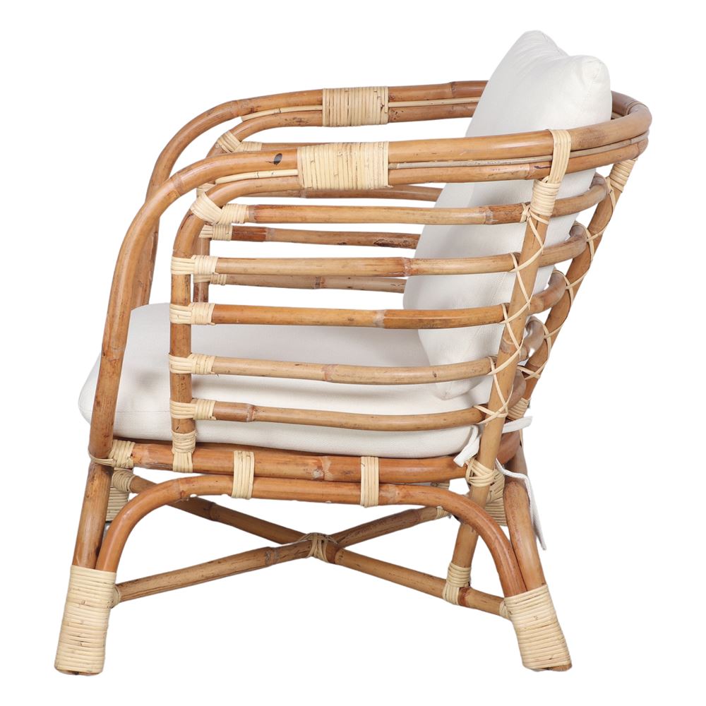Sillón de ratán natural con cojín Tecla