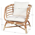 Sillón de ratán natural con cojín Tecla