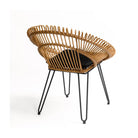 Sillón redondo de ratán sintético y metal negro Órgiva