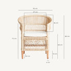Sillón de ratán y madera mindi Sant Josep