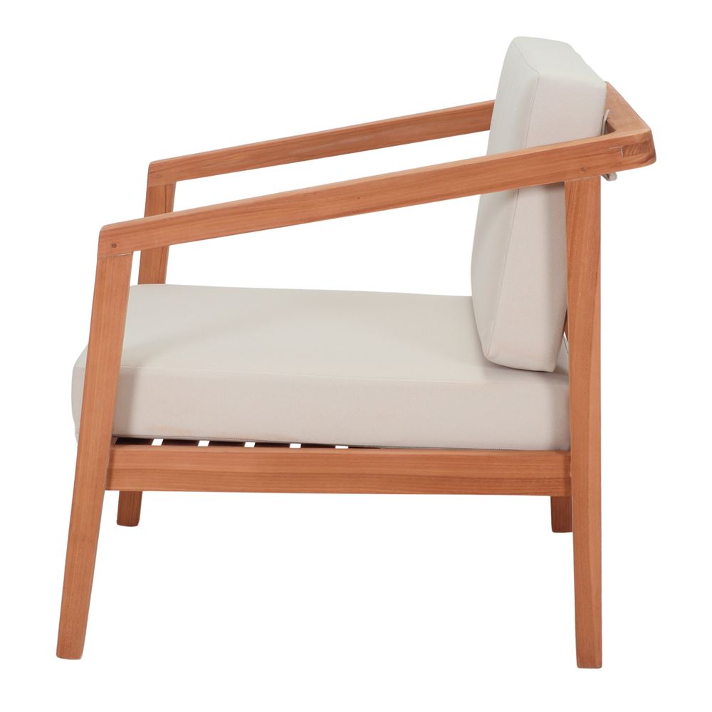 Sillón de teca con cojín Ravi