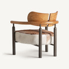 Sillón de teca, hierro y piel Olib