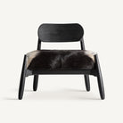 Sillón de teca negra y piel blanca Sa Penya
