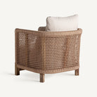 Sillón de teca reciclada con cojines beige Cala Codolar