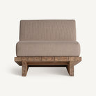 Sillón de teca reciclada y cojines beige Cala Roja