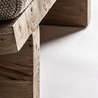 Sillón de teca reciclada y cojines beige Cala Roja