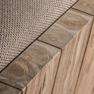 Sillón de teca reciclada y cojines beige Cala Roja