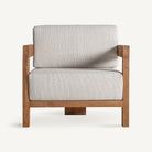 Sillón de teca reciclada y cojines beige Sa Roqueta