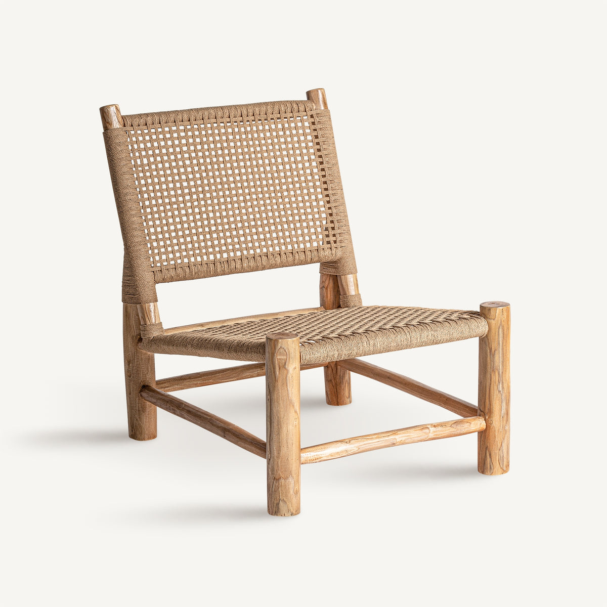 Sillón de teca y cáñamo Es Portitxol
