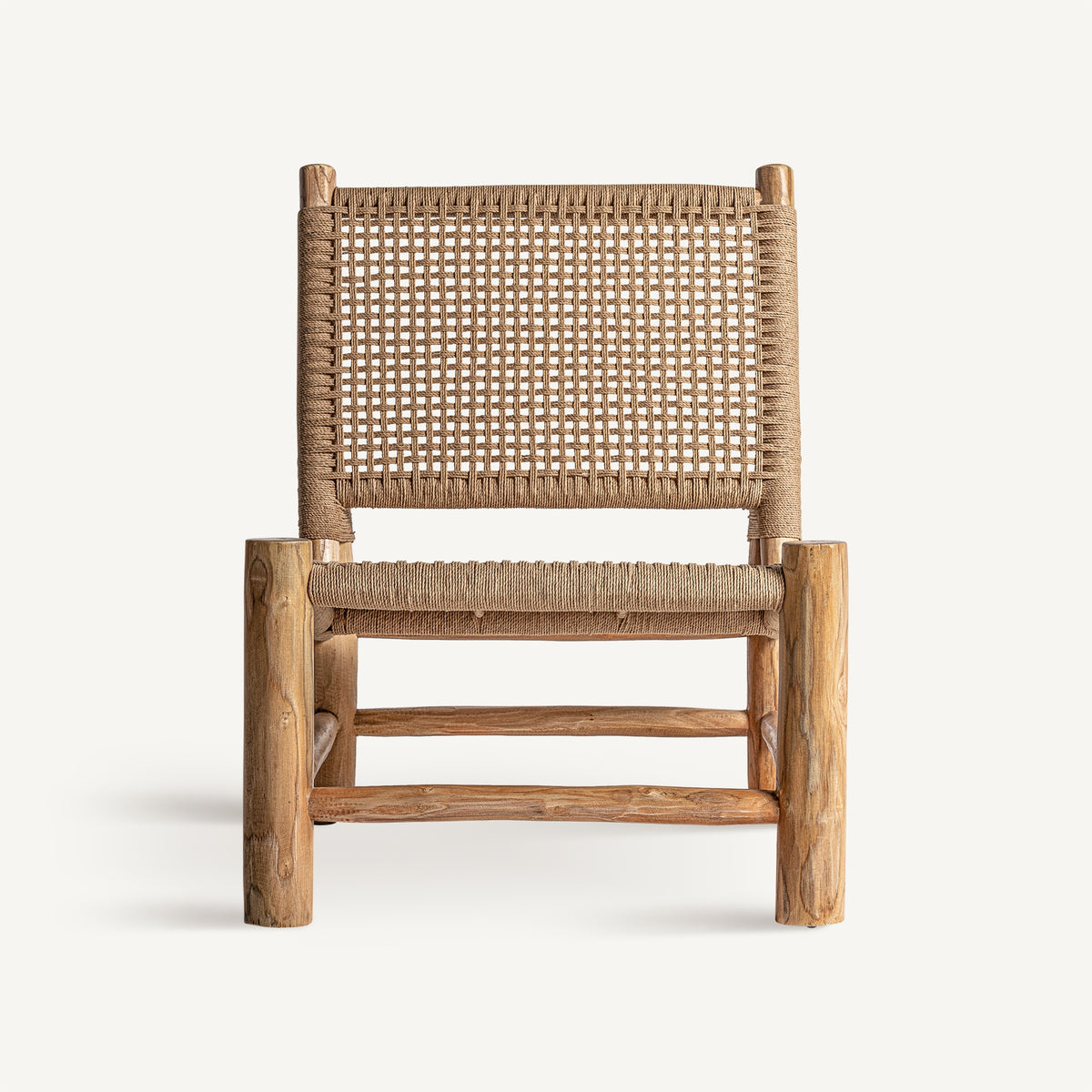 Sillón de teca y cáñamo Es Portitxol
