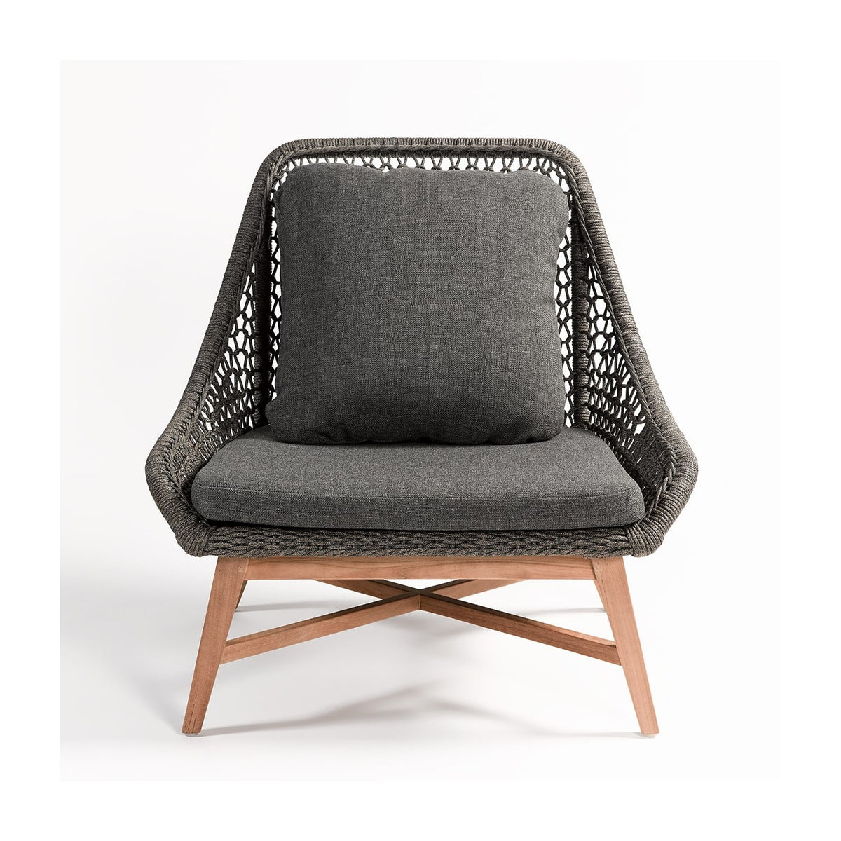 Sillón bajo de teca y cuerda Serrano