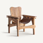 Sillón de teca y piel Kouklia
