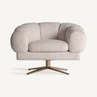 Sillón de terciopelo blanco roto Sant Antoni